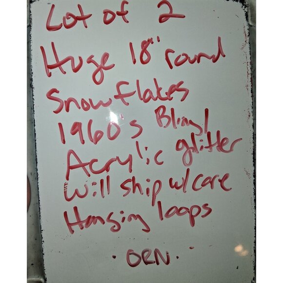 Mcm HUGE 2 18" White Glitter Snowflake Hanging Holiday Decorations Sturdy - Picture 9 of 9